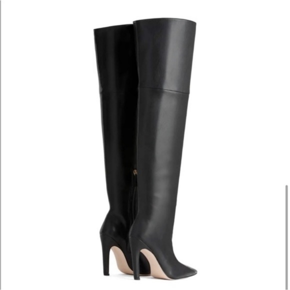 Good American Koko Black Green Snakeskin Animal Print Over The Knee Boot Size 5 - Picture 5 of 14